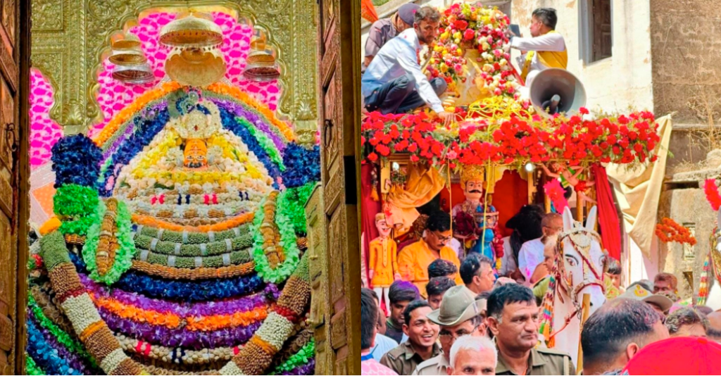 खाटूश्याम लक्खी मेला : नीले घोड़े पर सवार होकर नगर भ्रमण पर निकले बाबा श्याम, भक्तों में रथ खींचने की लगी होड़